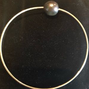 black pearl Jewelry - Tahitian pearl on gold gold plated bangle black pearl Jewelry - Tahitian pearl on gold gold plated bangle